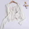 Malhas femininas em estilo chinês Suntop Cardigan Cardigan Set Women 2024 Camisole Tops Summer Summer Thin Thin