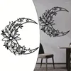 Figurine decorative Ornamento Moon Wall Art Black Cabinetti camini corridoi per la casa decorazione di ferro soggiorno artigianato di sculture