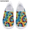 Повседневная обувь Instantarts Style Slip-On Mesh Conteekers для женщин Flat Cartoon Dog Teen девочки для отдыха Lazy Zapatillas Mujer