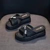 Ciciyang Wedges Platform Slippers Women Fashion Wear Summer Ladies Muffin Sandals and Slippers 7cm Heel 240419