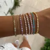 Pulseira colorida de tênis de cristal para mulheres multicolor de 4 mm de casamento cz jóias de pedras de mão H133 240423