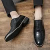 Casual Shoes Fashionable Men's Oxford Lace Up Brown Business Dress Daily Commuter Work Handmade Soles Free Delivery