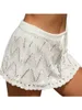 Spódnice Kobiety Silan Knit Dnibring Mini spódnica Stylowy ołówek z wysokiej talii z szydełkowymi detalami - idealna jako okładka kostiumu kąpielowego
