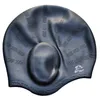 Adultos tampas de natação impermeáveis homens homens tampa de natação boné de cabelos longos protegem o chapéu de mergulho não esquiador de silicone grande 240426