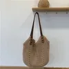 Shoulder Bags Casual Large Capacity Straw Women Weave Handbags Handmade Summer Beach Rattan Bag Big Tote Bali Purses Travel Sac