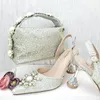 Одевания обуви Doershow Silver Silver и наборы сумок для вечерней вечеринки с камнями кожаные сумочки с сумками!HGO1-34