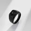 Anneaux de bande Punk Black Gold Cross Ring For Mens Titanium Steel Cracked Warrior Mens Bijoux Viking Vintage Aesthetic Ring Youth Gift Q240427