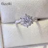 Cluster Rings Silver 925 Оригинал 1 блестящий бриллиантовый тест прошлого D Цвет Moissanite Wedding Cring для девочек -подростков подарки драгоценные камни украшения