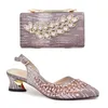 Dress Shoes Italian And Bags Matching Set Decorated With Rhinestone Wedding Bride Shoe Bag For Party In Women Nigerian