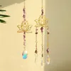 Садовые украшения 2pcs suncatcher amethyst lotus decor натуральный камень Reiki Sun Catcher windo