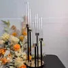 Świecane uchwyty 1 zestaw 6 metalowych świec Candelabra czarny świecznik pionowy ślub stół
