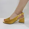 Modieuze luxe sandalen Top Italiaanse ontwerpers feest fel diamant bovenwerk zomer damesschoenen met hoge hakken Nigeria 240415