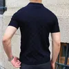 Plaid vintage jacquard Polo t-shirts Men Summer Casual Breathable Thin Tops Tops pour hommes Tricotwear Fashion Slim 240424