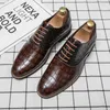 Swobodne buty modne męskie koronki Oxford Up Brown Business Sudyna codzienna praca dojeżdżająca do pracy ręcznie robione podeszwy bezpłatna dostawa