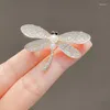 Broschen Vintage Shinny Crystal Strash Pearl Dragonfly Insekt Corsage Pins für Frauen Kleid Seidenschalschmuck Accessoires