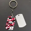 Dog Tag Sublimation Blank Camouflage Keeychains Trasferimento Stampa Fai da te Case personalizzate Tocchetto stampato due lati