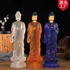 Decoratieve beeldjes Boeddha -standbeeld van Amitabha Tibetaans waterglas Standing Shakyamuni Huishoudelijke aanbiedingen Factory Batch