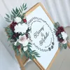 Flores decorativas cilecidas 2pcs bem -vindo a sinal artificial de prisioneiros florais centerpieces peças de casamento de casamentos arranjos de vegetação para o jardim de arco de parede