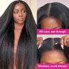 Kinky Straight 4x4 Hd Transparent Spitzenfront menschliches Haar Perücken Glueless Verschleiß und Go Kinky Straight Human Hair Perücken für Anfänger 240416