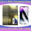 Schermbeschermer gehard glas voor iPhone 15 14 13 12 Mini 11 Pro X XS Max XR 6 7 8 Plus Samsung A15 A25 A35 A55 A05 A32 Beschermfilm 9h 0,33 mm met papieren winkelsbox Groothandel