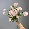 Fleurs décoratives simulation Silk Daisy Floral Wedding Festival Party Party Decoration Artificial Hollandais Chrysanthemum Fake Flower Green Plant