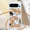 Telefoonhoesjes voor Google Pixel 9 8 8A 7A 7 Pro XL Quicksand Patronen Flower Shockproof Case Cover