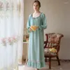 Donno notte da donna Victorian Nighthowns Women Vintage Cotton Night Dress Summer Autumn Long abita Pegnoir Plus Size Nightwear Princess