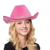 Bérets F42f Chapeaux de cowboy pour adolescents avec diamant étoile Felts Hat pour boîte de nuit