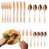 Ensembles de vaisselle Ensemble de vaisselle 4set / 20pcs Miroir Polid Durable Cutlery Lavage Lavage en toute sécurité Party Saigetware Kitchen Tool