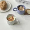 Muggar kreativa ringhandtag keramik kopp koreansk stil oregelbunden stänk bläck kaffekopp kontor hem frukost te cup handtag kopp j240428