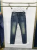 2024 Spring herfst borduurbrief afdrukken zipper herenjeans gescheurd licht gewassen man's lange potloodbroek wcnz129