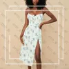 Projektant Sukienki Sukienki Summer Kobiety Wysokiej jakości przyczynowy kwiatowy nadruk seksowna spaghetti pasek dom CB sukienka plażowa wieczór bohemian 279