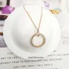 Hoogwaardige luxe ketting Cartter titanium stalen ketting rosé goudkaart huis vol met diamanten nagels hangers trendy dames sleutelbeen ketting