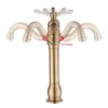 POIQIHY Antique Brass Basin Vessel Sink Faucet Deck Mounted One Hole Cold Water Mixer Tap Bathroom 1 240415