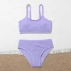 Swimwear Summer Girl Swimsuit Solid hoogwaardige Kid Bikini Suits Child Tieners Casual Ademende Sling Swimwear Set Bathing Suit 714Y