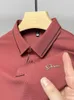 Leichte Luxusmarke Ice Seide Kurzärmele Polo-Hemd für Herren 2024 Sommer Neues modisches gestickeltes T-Shirt Casual Silk Mens Clothing 240426