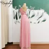 Robes de fête belles robes de soirée rose arrière sans dos 2024 en stock une ligne spaghetti bretelles tulle sexy femmes formelles robes en gros en gros