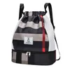 Rucksack Kordellaufsportrucksäcke gestreifte Reisetaschen für Frauen Männer Umhängetasche elastischer wasserdichtes Fitnessstudio Rucksack Pack