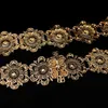 Coultes de caftan à fleurs creuses Couleurs or couleurs longues ceinture de taille pour femmes Bijoux de mariage au milieu-orient