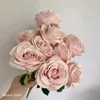 Décor de mariage rose poussière rose rougir nude clairs riz blanc artificiel rose flower row road guide s drop 240422