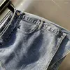 Kjolar 2024 sommar denim kjol för kvinnor tight fit wrap hip a-line halv mini korta sexiga flickor streetwear koreanska modekläder