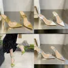 High Fashion Heel Sandalen Designer trouwschoenen 10,5 cm vrouwen enkelriem gericht open teen PVC transparante film Jelly Factory Shoe Gianvit Ross Originele kwaliteit