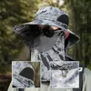 Basker utomhus fiske mössa breda grimmar stora sjal nacke täcke ansikte sunshade hatt kamouflage sol uv skydd skugga hattar