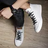 Casual Shoes Men High-top oryginalne skórzane trampki na zewnątrz oddychające White White Prosty projektant dla