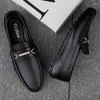 Casual Shoes Italian Men Brand Slip On Formal Luxury Loafers Moccasins Genuine Leather Brown Driving Business