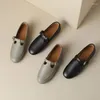 Casual Shoes Smirnova 2024 Storlek 33-40 Äkta läder loafers kvinna enkla damer vårklänning lägenheter fast spänne