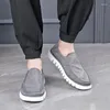 Buty zwykłe płótno dla mężczyzn z oddychającymi miękkimi podeszwami w stylu letnim japońskim japoński