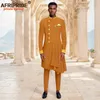Suisses de survêtement masculines Costumes africains pour hommes broderie de chaîne à manches complètes Blazer et pantalon à poitrine unique