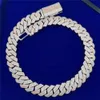 Gold plated personalizzato Iced Out Men S925 Cuban Link Chain 15mm VVS Moissanite Diamond Hip Hop Gioielli