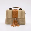 Bolsos de hombro Yiyi's 2024 Summer Smom Straw Bag Women's Pu Tassel Embellishment Case Bolsen Mayor Mayor Mayor Mayor Mayor